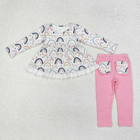 GLP1787 Rainbow Love Pink Girls Pajamas Set