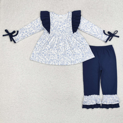 GLP1828 Flower Floral Blue Girls Set