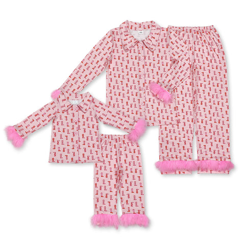 GLP1868/GLP1869 Feather Boots Mommy and me Family Matching Clothes