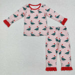 GLP1892 Bamboo Christmas Mallard Ducks Girls Pajamas Set