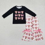 GLP1893 Cow Bows Girls Set