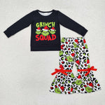 GLP1915 Christmas Squad Green Animal Leopard Girls Set