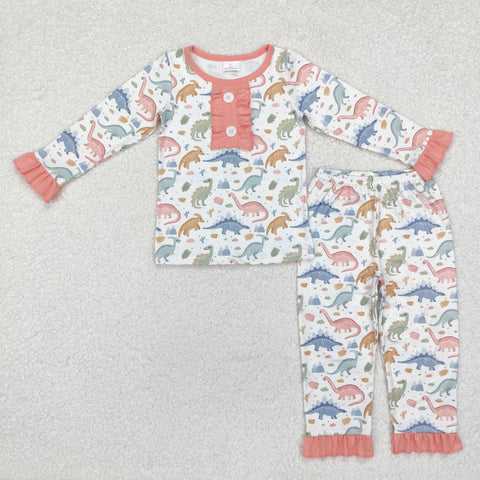 GLP1969 Forest Dinosaur Girls Pajamas Set