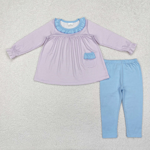 GLP1982 Stripe Pocket Cute Girls Set