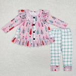GLP1998 Christmas Trees Pink Girls Set