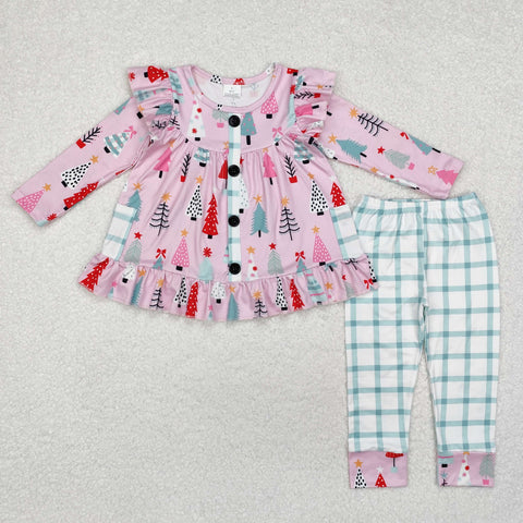 GLP1998 Christmas Trees Pink Girls Set