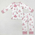 GLP2023 Ballet Shoes Pink Girls Pajamas Set