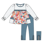 Preorder 10.10 GLP2071 Flower Floral Girl's Set