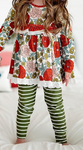 GLP2099 Flower Stripe Green Girls Set