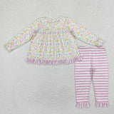 GLP2119 Flower Pink Stripe Girls Set