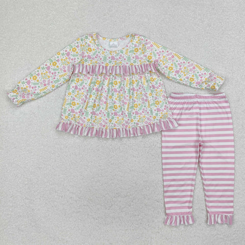 GLP2119 Flower Pink Stripe Girls Set