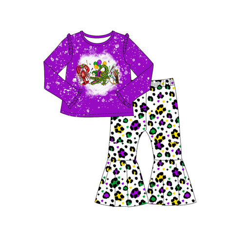 Preorder Notice GLP2124 Mardi Gras Leopard Purple Girls Set