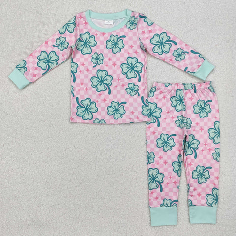 GLP2192 St Patrick Leaves Boys Pajamas Set