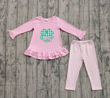Preorder Samples GLP2210 Embroidery St. Patrick Bow Pink Girls Set