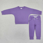 GLP2249 Purple Solid Sweater Girls Set