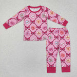 GLP2252 Valentine's Day Bows Love You Girls Pajamas Set