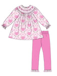 Preorder 12.01 GLP2253 Sweetheart Love Bows Pink Girls Set