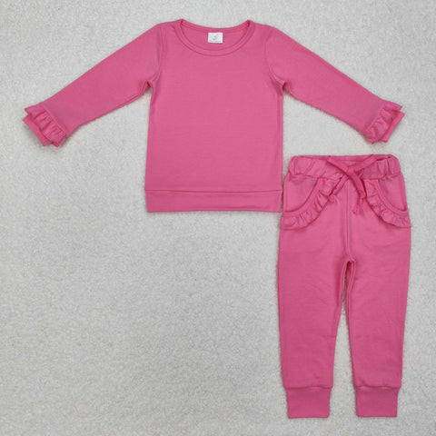 GLP2258 Pink Ruffles Cotton Girls Set