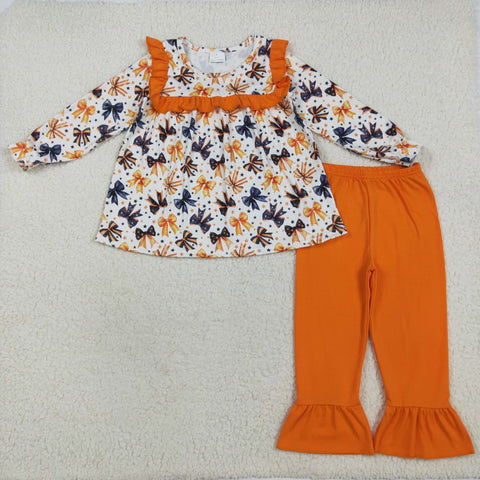 GLP2344 Halloween Bows Pumpkin Girls Set