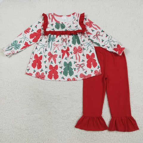 GLP2346 Christmas Bows Red Green Girls Set