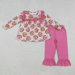 GLP2348 Pumpkin Bows Pink Girls Set
