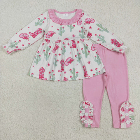 GLP2367 Western Cowgirls Cactus Boots Girls Set