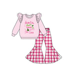 Preorder 06.10 GLP2381 Christmas Santa Cute Pink Plaid Girls Set
