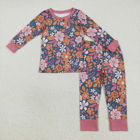 GLP2385 Autumn Flower Girls Pajamas Set