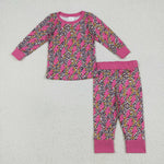 GLP2393 Lightning Leopard Pink Girls Pajamas Set