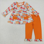 GLP2399 Pumpkin Flower Orange Girls Set