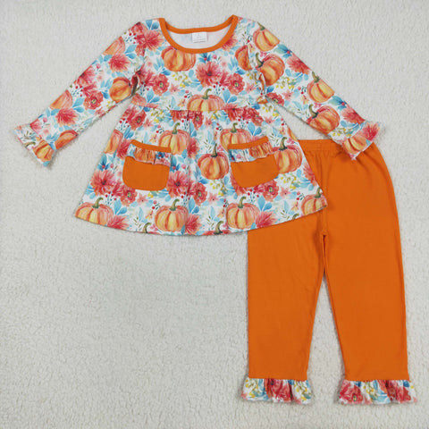 GLP2399 Pumpkin Flower Orange Girls Set