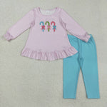 GLP2468 Embroidery Christmas Candy Canes Girls Set
