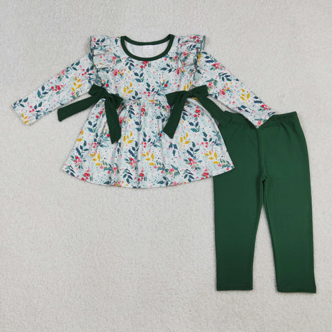 GLP2476 Christmas Flower Green Girls Set (12-18M to 7-8T)