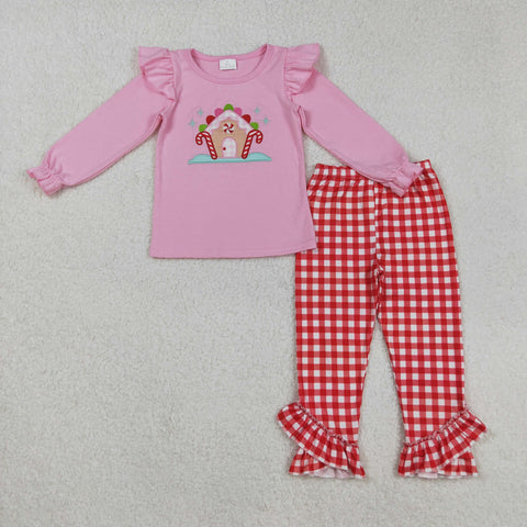 GLP2523 Embroidery Christmas House Girls Set