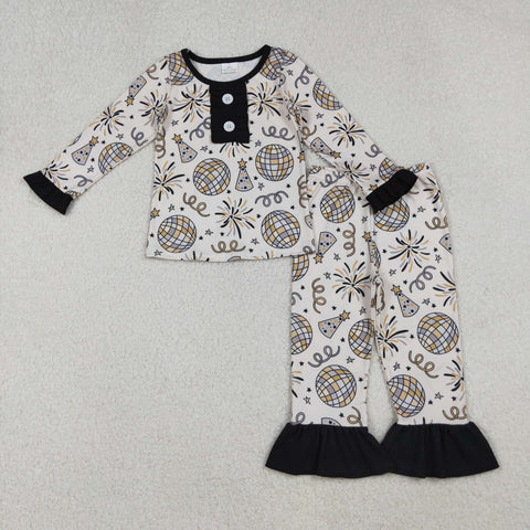 GLP2563 Happy New Year Girls Pajamas Set (12-18M to 7-8T)