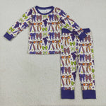 GLP2566 Coquette Bows Star Purple Girls Pajamas Set