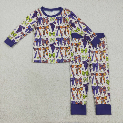 GLP2566 Coquette Bows Star Purple Girls Pajamas Set