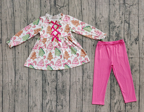 Preorder Samples GLP2629 Christmas Trees Pie Bows Girls Set 3-6M to 7-8T