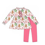 Preorder Samples GLP2629 Christmas Trees Pie Bows Girls Set 3-6M to 7-8T