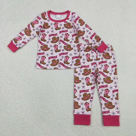 GLP2664 Cowboy Howdy Hats Girls Pajamas Set