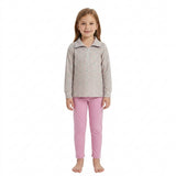 GLP2666 Flower Pink Zipper Pullover Girls Set