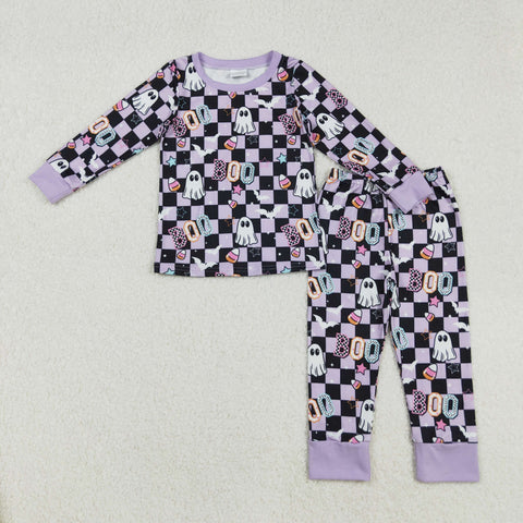 GLP2684 Halloween Ghost BOO Purple Girls Pajamas Set