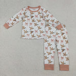 GLP2687 Mallard Ducks Bows Girls Pajamas Set