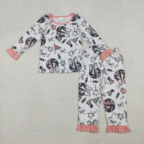GLP2711 Happy New Year Pink Girls Pajamas Set (12-18M to 7-8T)