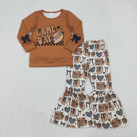GLP2721 Game Day Bows Football Love Girls Set