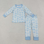 GLP2724 Coquette Bows Sky Blue Girls Pajamas Set