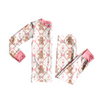Preorder 09.21 GLP2737 Christmas Gingerbread Love Pink Girls Pajamas Set