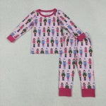 GLP2747 Christmas Soldier Pink Girls Pajamas Set