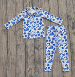 Preorder Samples GLP2761 Go Team Go Fight Win Football Bows Blue Yoga Girls Set