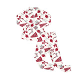 Preorder Samples GLP2860 Go Team Go Fight Win Football Bows Red Yoga Girls Set